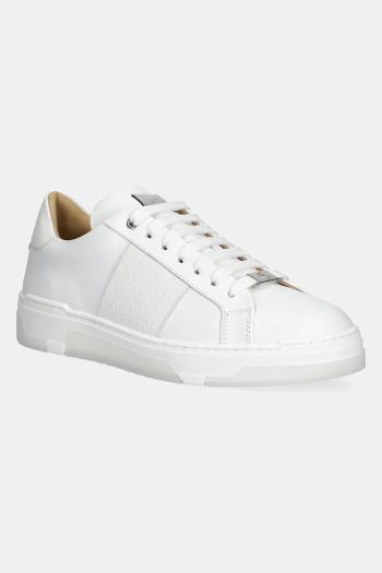 Kožené tenisky Philipp Plein Lo-Top Monogram biela farba, USC0706 PLE005N 01