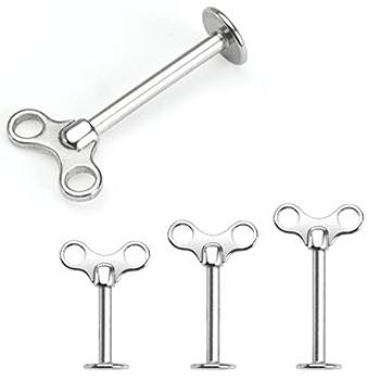 Labret z chirurgickej ocele - naťahovací kľúčik - Rozmer: 1,2 mm x 8 mm