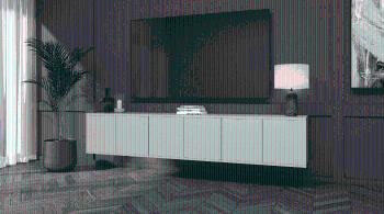 ArtPK Závesný TV stolík BIANCO | 210 cm