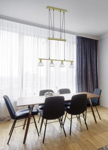 LED závesné osvetlenie Trio Levisto mosadz 371010408
