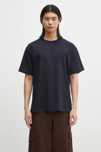 Bavlnené tričko Norse Projects Norse Standard Heavy Loose T-shirt pánske, tmavomodrá farba, jednofarebné, N01.0679.7004
