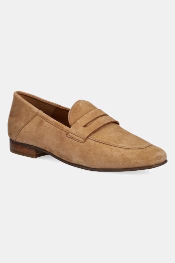 Semišové mokasíny Geox D MANTINEA dámske, hnedá farba, na plochom podpätku, D552EA 00021 C6001
