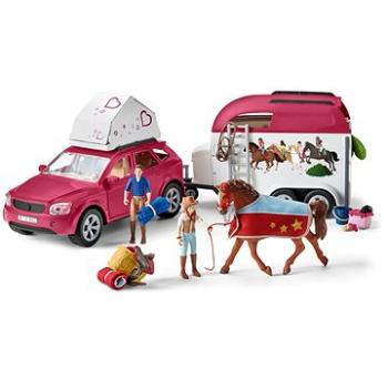 Schleich Dobrodružné auto s prívesom a koňom (4059433573014)