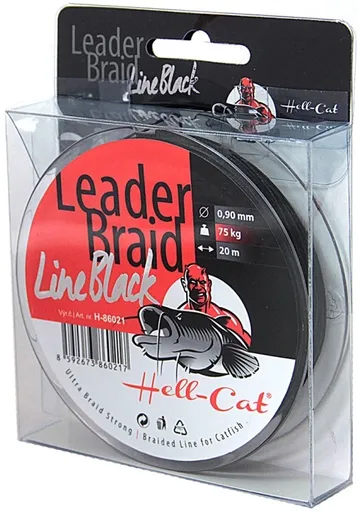 Hell-cat náväzcová šnúra leader braid line black 20 m-priemer 1,40 mm / nosnosť 125 kg