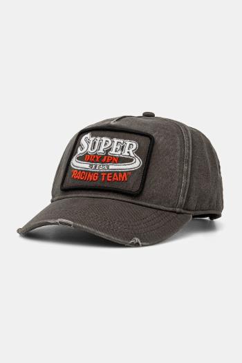 Bavlnená šiltovka Superdry šedá farba, s nášivkou, W9010177A-02A