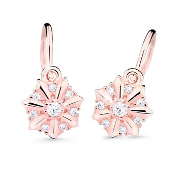 Cutie Jewellery Pôvabné detské náušnice z ružového zlata C2754-10-X-4 biela