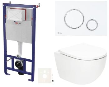 Závesný wc set SAT Fusion do ľahkých stien / predstenové vírové splachovanie SIKOSSTORFU76