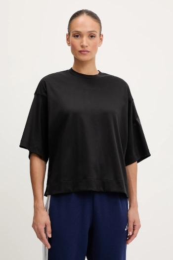 Bavlnené tričko adidas All SZN dámske, čierna farba, JM3800
