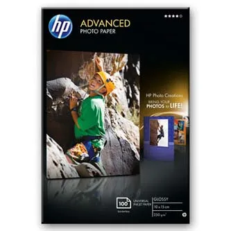 HP Advanced Glossy Photo Paper, Q8692A, foto papier, bez okrajov typ lesklý, zdokonalený typ biely, 10x15cm, 4x6