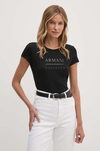 Bavlnené tričko Armani Exchange dámske, čierna farba, 6DYT11 YJ16Z