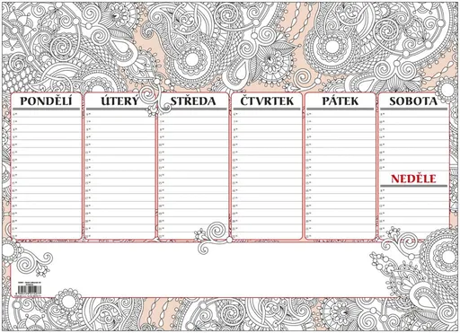 Plánovač stolný A3 týždenný mapa 30 listov antistres BALÚŠOK