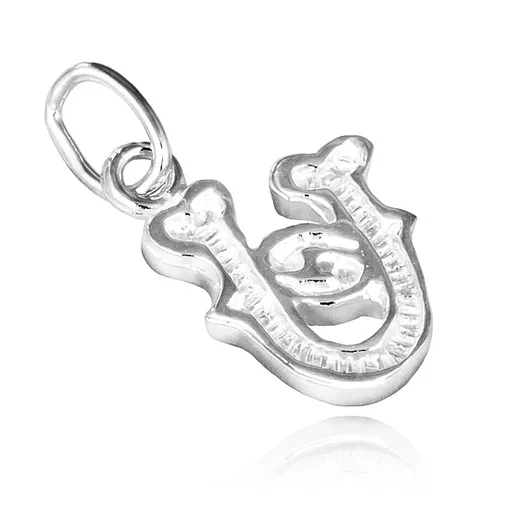 Strieborný prívesok 925 - písmeno U s dekoráciou