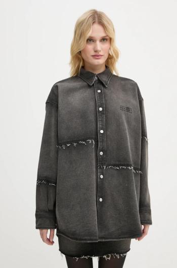 Rifľová bunda MM6 Maison Margiela dámska, šedá farba, prechodná, oversize, S62AN0134.S30848