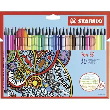 STABILO Pen 68, 30 ks, kartónové puzdro (4006381483896)