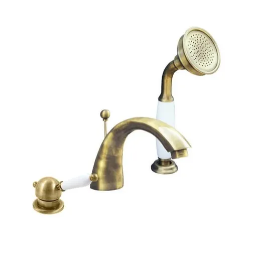 Vaňová batéria RAV Slezák LABE so sprchovacím setom stará mosadz L569.0SSM