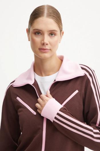 Mikina adidas Originals Montreal Tracktop dámska, hnedá farba, vzorovaná, JL9629