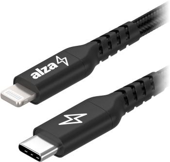 Adatkábel AlzaPower AluCore USB-C to Lightning MFi 0,5m, fekete