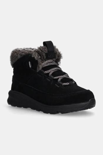 Detské zimné semišové topánky UGG TERRETRAIL COZY LACE čierna farba, 1157574K
