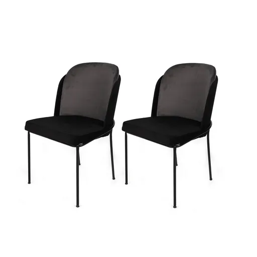 Súprava jedálenských stoličiek Dore Grey and Black, 2 ks