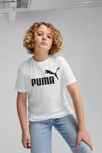 Detské bavlnené tričko Puma ESS No. 1 Logo Tee biela farba, s potlačou, 684906