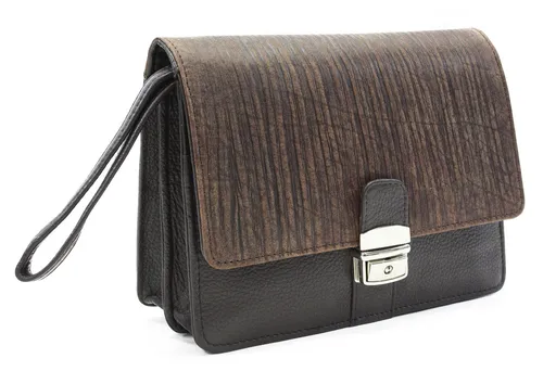 Tmavo hnedá pánska kožená dokladová etue v štýle BAMBOO 611-2411F-47