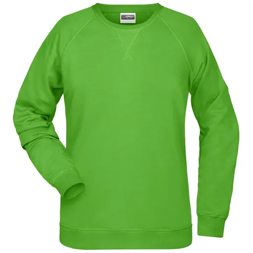 James & Nicholson (Daiber) Dámska mikina bez kapucne z biobavlny 8021 - Limetkovo zelená | XS