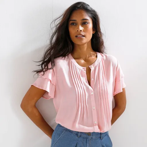 Blúzka so záševkami a krátkymi rukávmi