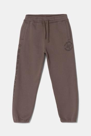 Detské tepláky Abercrombie & Fitch hnedá farba, jednofarebné, KI234-4085