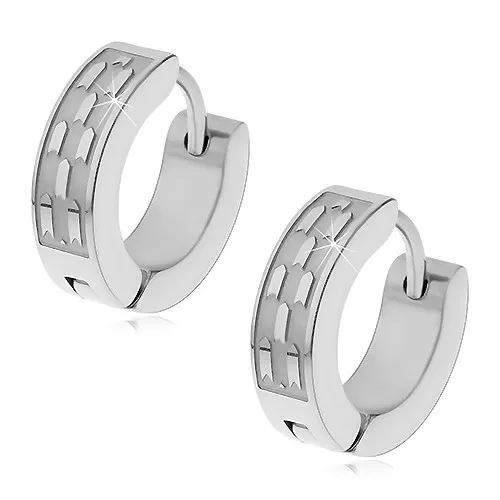 Náušnice z chirurgickej ocele s lesklými a matnými šípkami