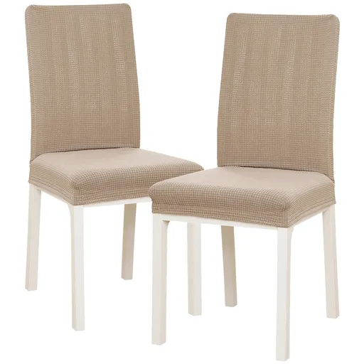 4Home Napínací poťah na stoličku Magic clean béžová, 45 - 50 cm, súprava 2 ks