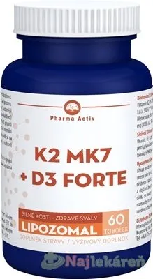 Pharma Activ Lipozomal K2 MK7 + D3 FORTE 60 ks