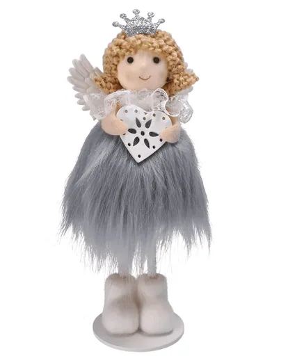 ArtJum Vianočný anjel AURORA | sivá 16 cm