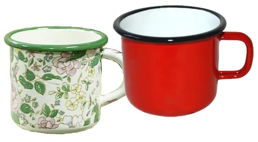 MAKRO - Hrnček smalt 90ml, rôzne dekory 5cm