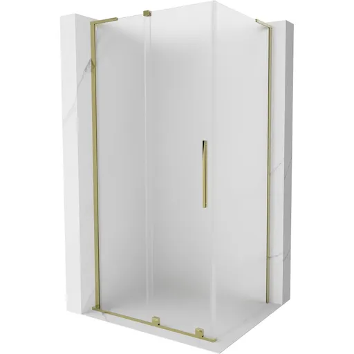 MEXEN/S - Velar L sprchovací kút, posuvné dvere 110 x 85, dekor, zlato 871-110-085-33-50