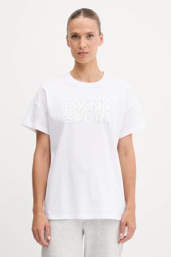 Bavlnené tričko Dkny dámske, biela farba, DP5T1346