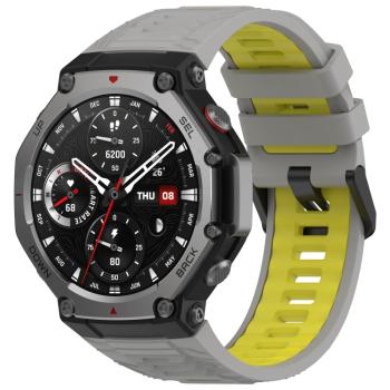 SPORTY Vymeniteľný silikónový remienok Amazfit T-Rex 3 GRAY YELLOW