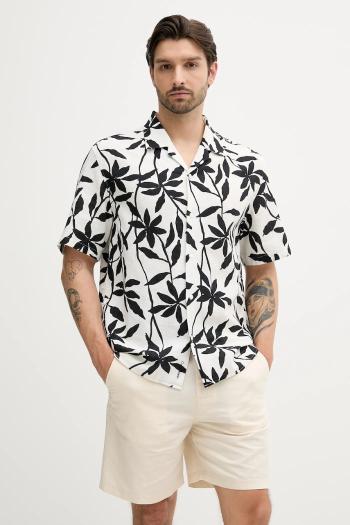 Košeľa Calvin Klein biela farba, voľný strih, LV04LB157G