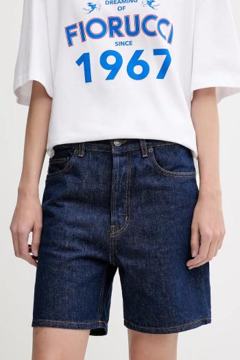 Rifľové krátke nohavice Fiorucci Deep Blue Denim Shorts tmavomodrá farba, jednofarebné, vysoký pás, W02SMDSH316DN01DN11