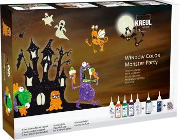 Kreul 42850 Sada farieb na sklo Monster Party 7 x 80 ml