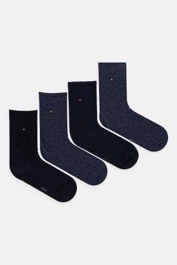 Ponožky Tommy Hilfiger 4-pak dámske, tmavomodrá farba, 701219560