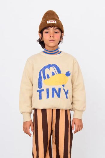 Detská bavlnená mikina Tinycottons TINY DOG GRAPHIC SWEATSHIRT béžová farba, s potlačou, AW25-289