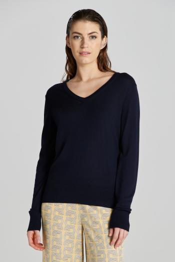 PULÓVER GANT FINE KNIT V-NECK EVENING BLUE