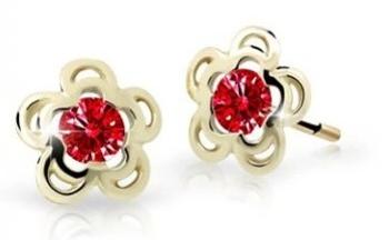 Cutie Jewellery Pôvabné zlaté detské náušnice C2204-30-X-1 červená