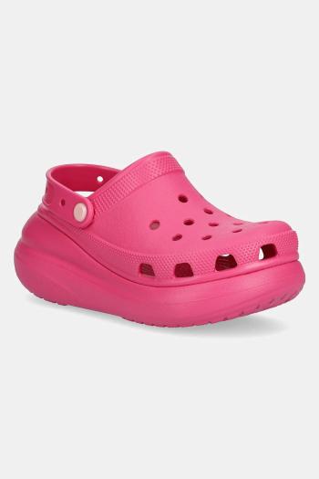 Šľapky Crocs Classic Crush Clog dámske, ružová farba, na platforme, 207521.6ZQ