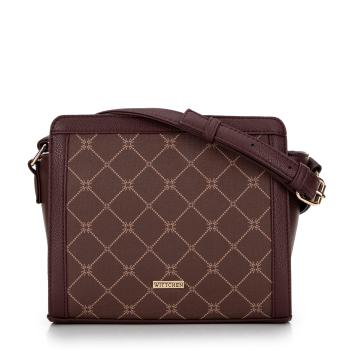 Dámska crossbody s monogramom hnedá 99-4Y-501-4  