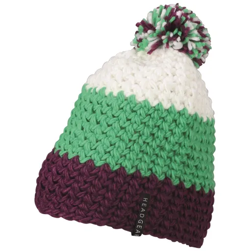 Myrtle Beach (Daiber) Háčkovaná zimná čiapka MB7940 - Fialová / limetkovo zelená / biela | uni