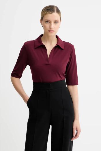 Polo tričko Calvin Klein dámske, bordová farba, LV044C221G