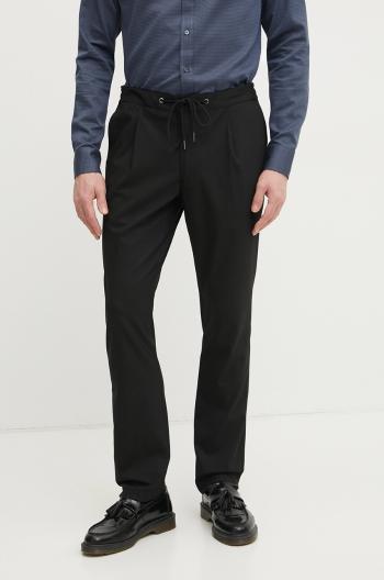 Nohavice Michael Kors pánske, čierna farba, strih chinos, CF4303TENP