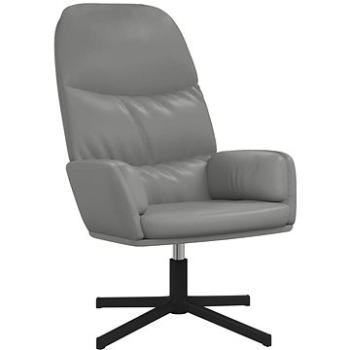 Relaxačné kreslo sivé umelá koža, 341056