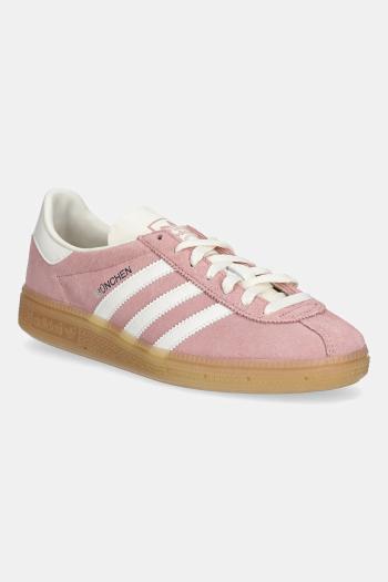 Semišové tenisky adidas Originals Muenchen ružová farba, JS3992